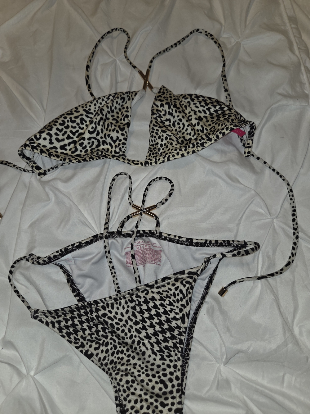 Victoria's Secret Black and White Leopard Print Bikini